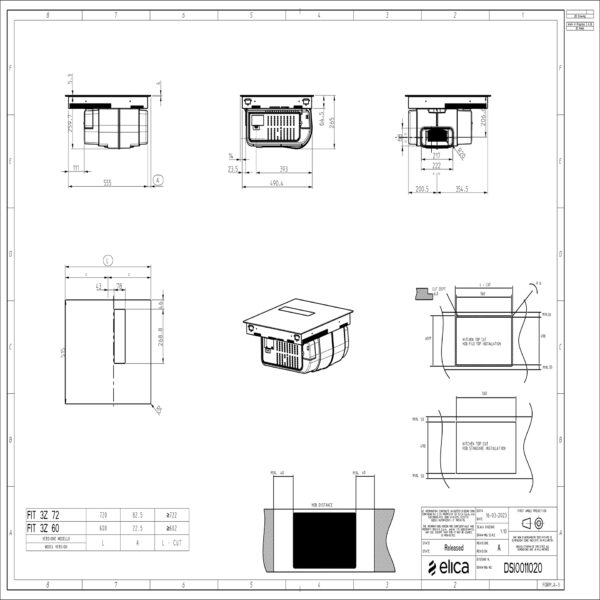 Płyta z okapem Elica NikolaTesla FIT 3Z 72 cm BL/A/72 - obrazek 5