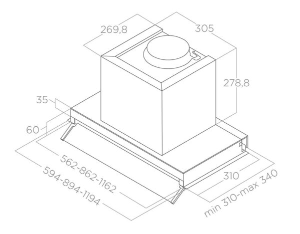 Okap do zabudowy Elica BOXIN ADVANCE IX/A/60 - obrazek 2